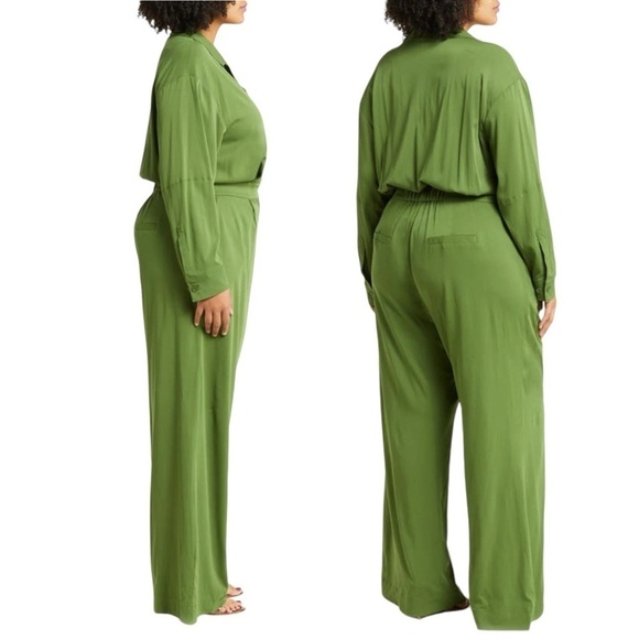 11 HONORE Sheila Notched Collar Long Sleeve Utility Jumpsuit - Picture 2 of 11